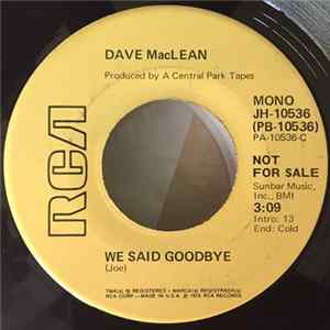 Dave MacLean - We Said Goodbye flac