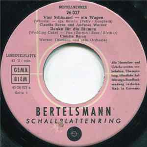 Claudia Baran, Andreas Werner / Jürgen Seibert Und Die Evelyn-Sisters - Vier Schimmel – Ein Wagen (Wheels) / Danke Für Die Blumen (Wedding Cake) / Am Sonntag Will Mein Süßer Mit Mir Segeln Geh'n / Mein Vater War Ein Cowboy flac