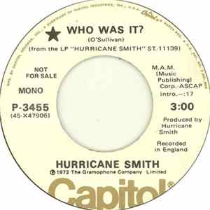 Hurricane Smith - Who Was It? flac