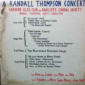 Randall Thompson, Harvard Glee Club And Radcliffe Choral Society - A Randall Thompson Concert flac
